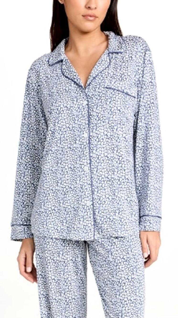 EBERJEY Gisele Longsleeve Pajama Top Buttons Loungewear Size M